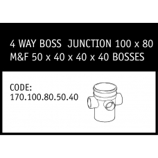 Marley Solvent Joint 4 Way Boss Junction 100x80 M&F - 170.100.80.50.40